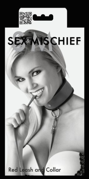 S&M Leash/Collar Czerwona obroża ze smyczą