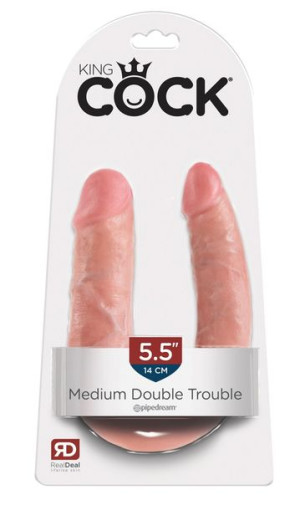 King Cock U-Shaped Medium Podwójne dildo