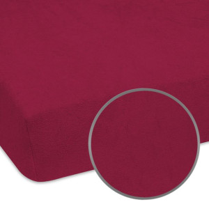 Prześcieradło frotte ciemne 70x120 cm bordowe na materac