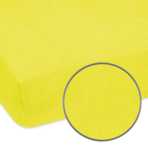 Prześcieradło frotte jasne żółte na materac 70x120 cm