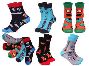 5x Crazy Socks Skarpety męskie kolorowe garniturowe długie r 42-46