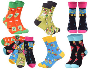 Crazy Socks 5 par męskie skarpety kolorowe garniturowe długie r 42-46