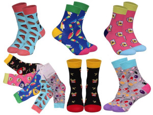 5x Crazy Socks Skarpetki Damskie kolorowe skarpety bawełniane długie r35-39