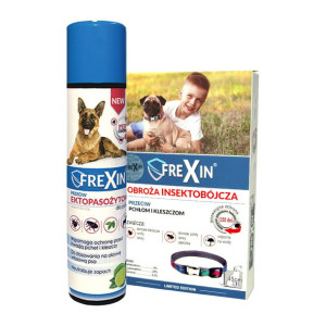 FREXIN Obroża insektobójcza dla psa 45 cm + FREXIN Aerozol przeciw ektopaso