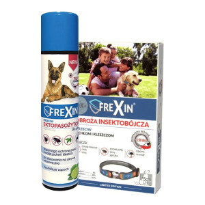 FREXIN Obroża insektobójcza dla psa 75 cm + FREXIN Aerozol przeciw ektopaso