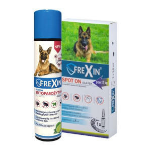 FREXIN Krople przeciw ektopasożytom dla psa powyżej 15 kg 1,8 ml + FREXIN A