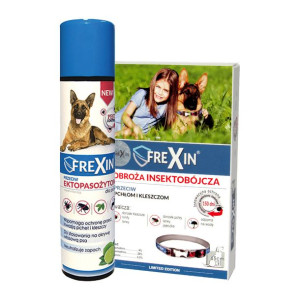 FREXIN Obroża insektobójcza dla psa 65 cm + FREXIN Aerozol przeciw ektopaso