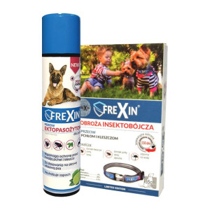 FREXIN Obroża insektobójcza dla psa 35 cm + FREXIN Aerozol przeciw ektopaso
