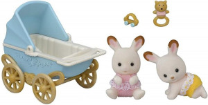 Sylvanian Families - Zestaw Bliźniaków Królików + Wózek - 5432