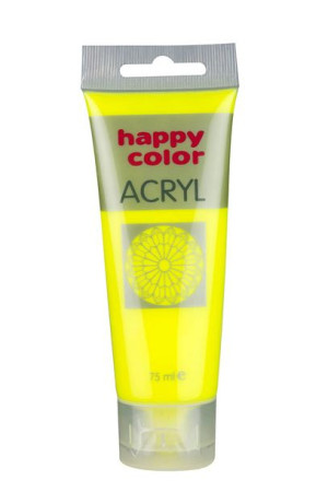 Farba Szkolna Akrylowa Fluo Happy Color 75 Ml - Żółty - 101