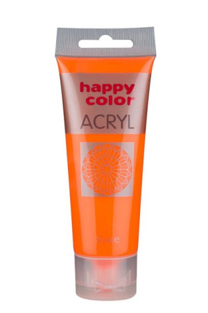 FARBA SZKOLNA AKRYLOWA FLUO HAPPY COLOR 75 ML - pomarańczowy - 401