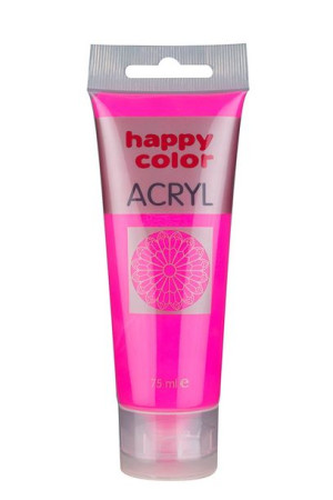 Farba Szkolna Akrylowa Fluo Happy Color 75 Ml - Różowy - 221