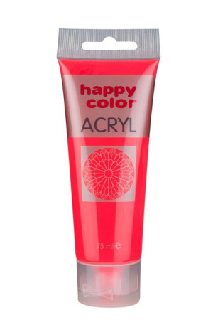 Farba Szkolna Akrylowa Fluo Happy Color 75 Ml - Czerwony - 201