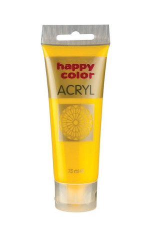Farba Szkolna Akrylowa Happy Color W Tubce 75 Ml - Żółty - 1