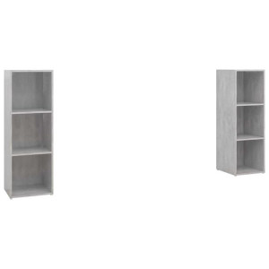Szafki TV, 2 szt., szarość betonu, 107x35x37 cm, płyta wiórowa