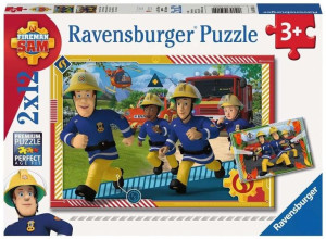 Ravensburger - Puzzle 2x12 El - Strażak Sam I Jego Drużyna - 050154