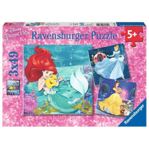 Ravensburger - Puzzle 3x49 El - Wieczór Księżniczek - Disney - 093502