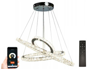 Lampa ATENA III GLAMOUR RING 30/50/70cm kryształ żyrandol LED Tuya  Wobako
