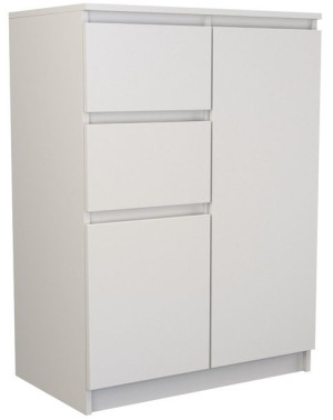 2d2s Pojemna Komoda Szafka 97cm 2 Szuflady Biały Biała