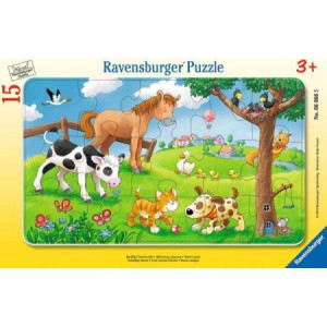 Ravensburger - Puzzle Ramkowe 15 Elementów - Słodkie Zwierzaki - 060665