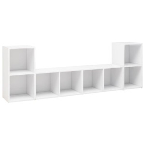 Szafki TV, 4 szt., białe, 72x35x36,5 cm, płyta wiórowa