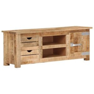Szafka pod telewizor, 110x30x40 cm, surowe drewno mango