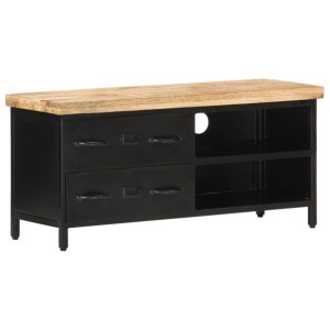 Szafka pod TV, 90x30x41 cm, surowe drewno mango