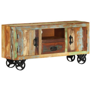 Szafka pod TV, 110 x 30 x 53 cm, lite drewno odzyskane