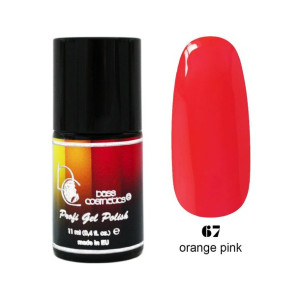 Lakier hybrydowy / żelolakier 67 pomarańczowo-różowy 11 ml / Bass Cosmetics