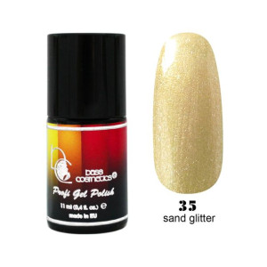 Lakier hybrydowy / żelolakier 35 piaskowy z brokatem 11 ml / Bass Cosmetics