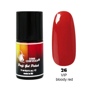 Lakier hybrydowy / żelolakier 26 czerwień krwista VIP 11 ml / Bass Cosmetic