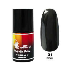Lakier hybrydowy / żelolakier 21 czarny 11 ml / Bass Cosmetics