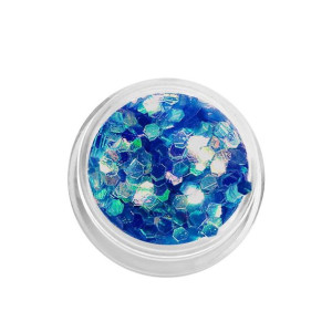 Konfetti płatki hexagonalne holograficzne - niebieskie / Bass Cosmetics