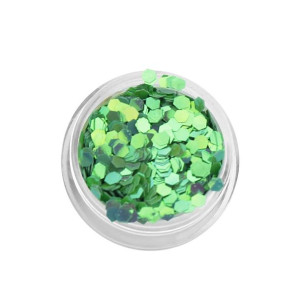 Konfetti płatki hexagonalne holograficzne - zielone / Bass Cosmetics