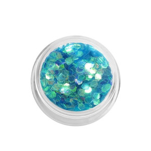 Konfetti płatki hexagonalne holograficzne - turkusowe / Bass Cosmetics