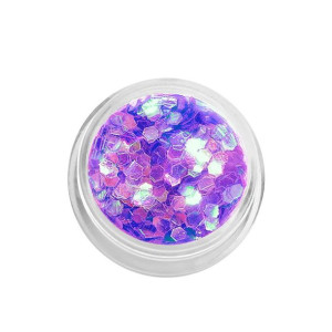 Konfetti płatki hexagonalne holograficzne - fioletowe multi / Bass Cosmetic