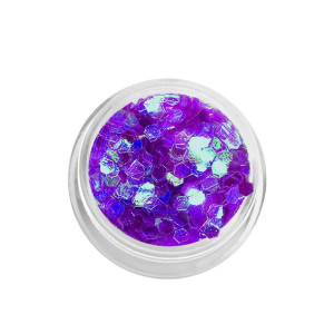 Konfetti płatki hexagonalne holograficzne - fioletowe / Bass Cosmetics