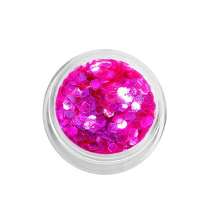 Konfetti płatki hexagonalne holograficzne - magenta / Bass Cosmetics