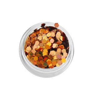 Konfetti płatki hexagonalne holograficzne - miedziane / Bass Cosmetics