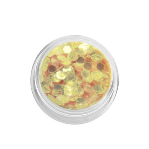 Konfetti płatki hexagonalne holograficzne - ecru hot / Bass Cosmetics
