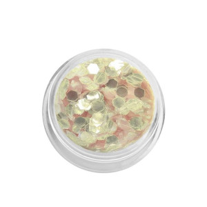 Konfetti płatki hexagonalne holograficzne - ecru cool / Bass Cosmetics