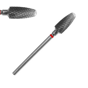 Frez carbide HQ - pocisk / bullet czerwony / Bass Cosmetics