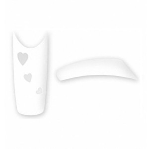 Tipsy French Fantasy bez kieszonki białe serca 50 szt. #2 / Bass Cosmetics