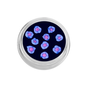 Kwiatki ceramiczne - niebieskie / Bass Cosmetics