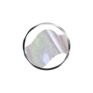 Folia transferowa srebrna, holo śnieg - 0.5 m / Bass Cosmetics