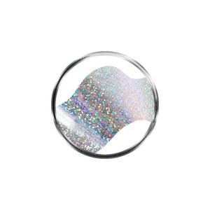 Folia transferowa srebrna, holo kropki - 0.5 m / Bass Cosmetics