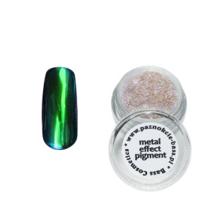 Pigment metaliczny / chrom - 07 - zielony - efekt lustra / Bass Cosmetics