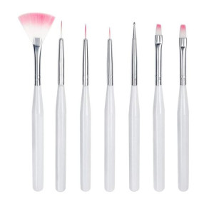 Pędzel biały T - zestaw 7 sztuk / Bass Cosmetics