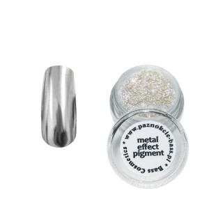 Pigment metaliczny / chrom - 06 - srebrny 2 - efekt lustra / Bass Cosmetics