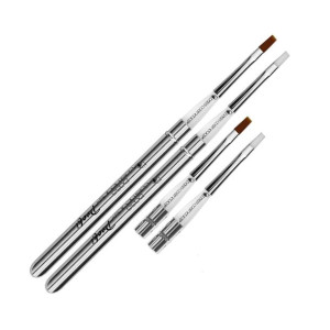 Pędzel do modelowania żelu Classic - rozmiar 4 biały / Bass Cosmetics